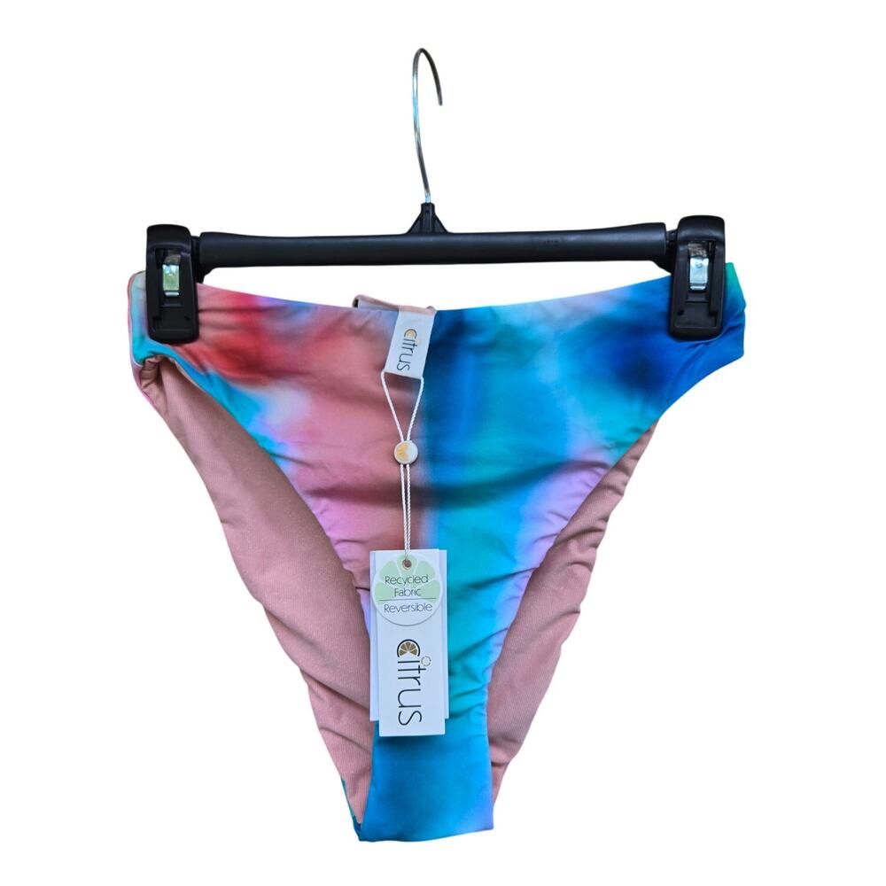 NWT CITRUS Tie Dye Reversible High Cut Bikini Bottom ONLY Size Small